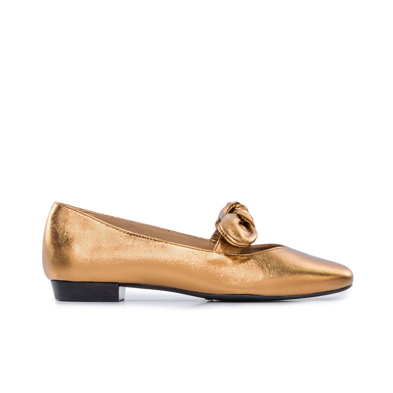 Gold Yellow Women Bernardo Emersyn Ballet Flats | SFN418MG