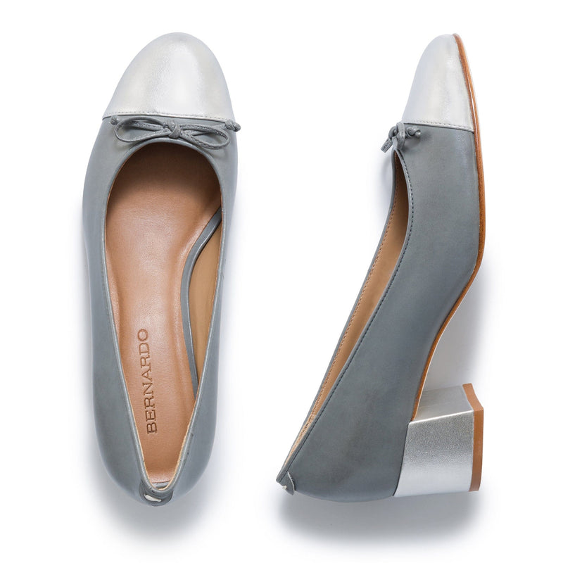 Grey Silver Women Bernardo Marisol Ballerina Pumps | HOC3896OA