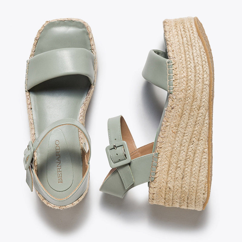 Light Green Women Bernardo Mallorca Espadrille Platform Sandals | RCB10065UH