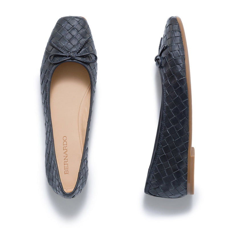 Navy Women Bernardo Gwynn Woven Ballet Flats | FVD6075FT