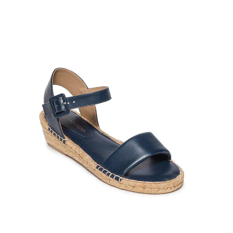 Navy Women Bernardo Madrid Espadrille Wedge Sandals | FZY1255PB