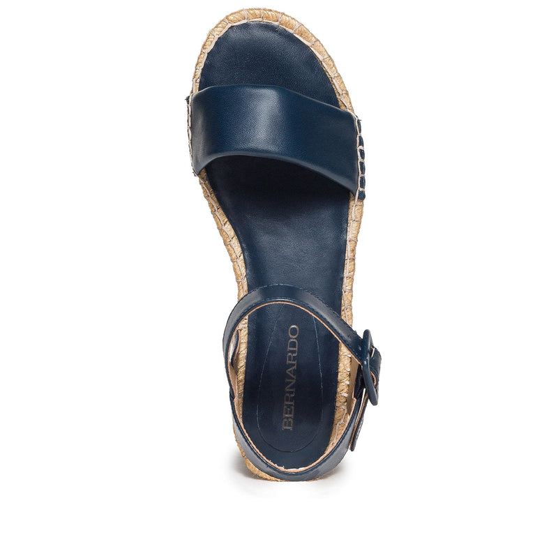 Navy Women Bernardo Madrid Espadrille Wedge Sandals | FZY1255PB