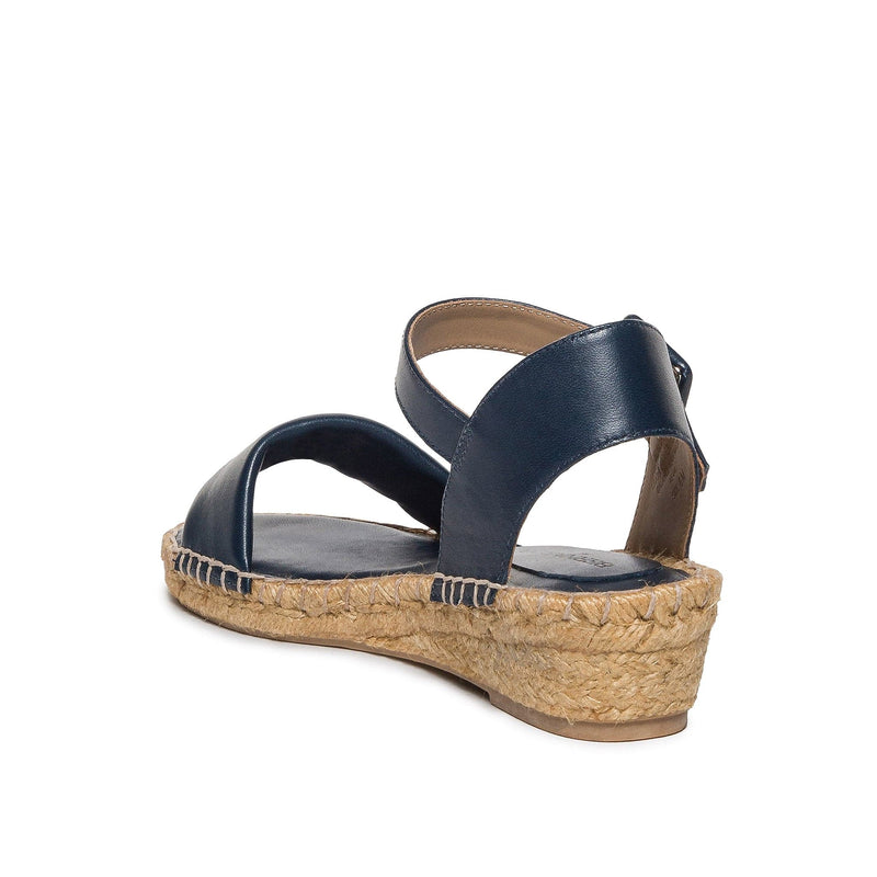 Navy Women Bernardo Madrid Espadrille Wedge Sandals | FZY1255PB