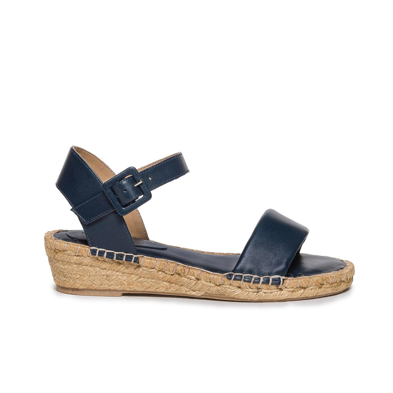 Navy Women Bernardo Madrid Espadrille Wedge Sandals | FZY1255PB