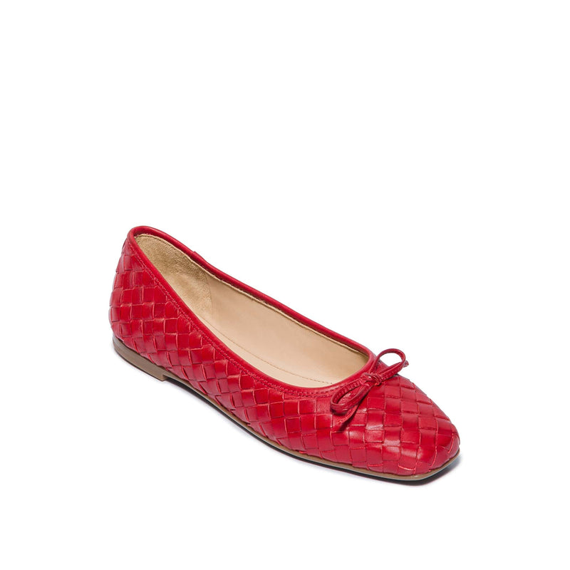 Red Women Bernardo Gwynn Woven Ballet Flats | IVT5060OD