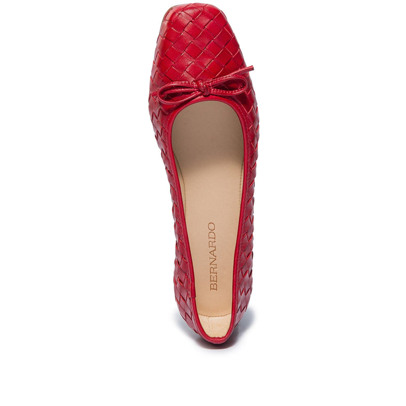 Red Women Bernardo Gwynn Woven Ballet Flats | IVT5060OD