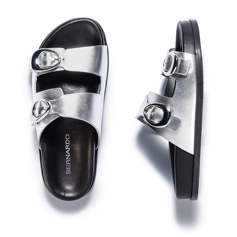 Silver Women Bernardo Evie Slide Sandals | XUI2114HR