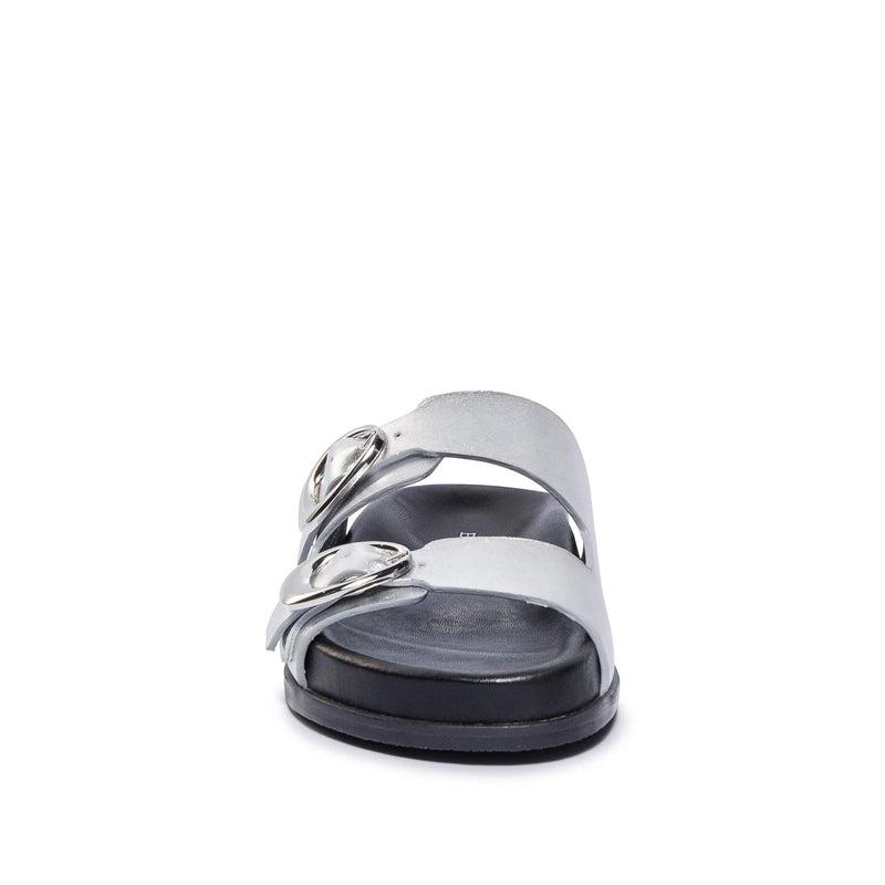 Silver Women Bernardo Evie Slide Sandals | XUI2114HR