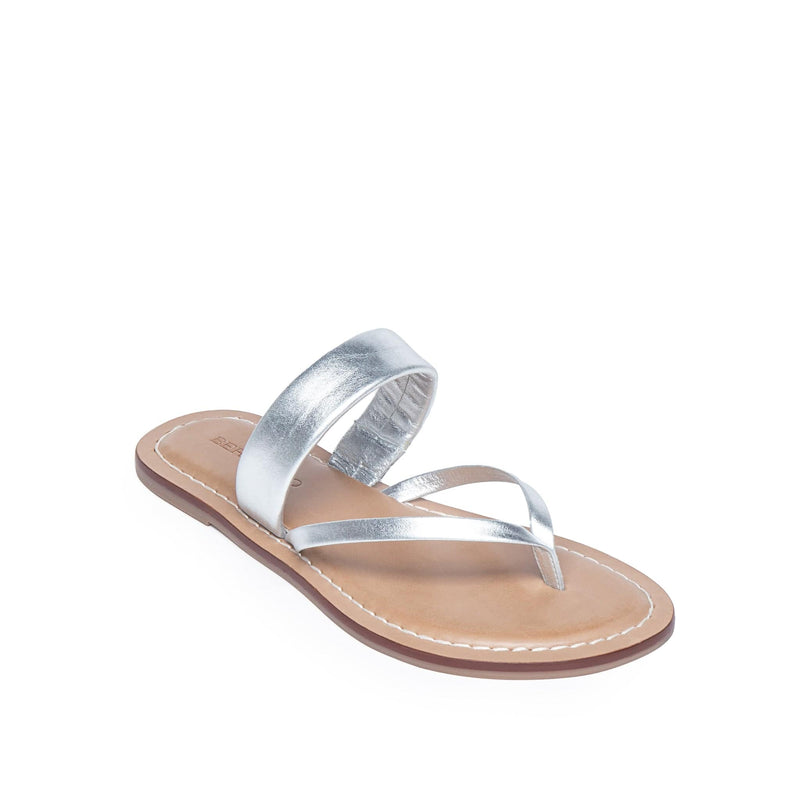 Silver Women Bernardo Leia Thong Flat Sandals | QKV1328OH