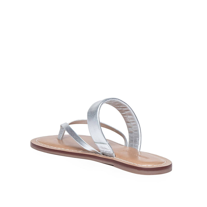 Silver Women Bernardo Leia Thong Flat Sandals | QKV1328OH