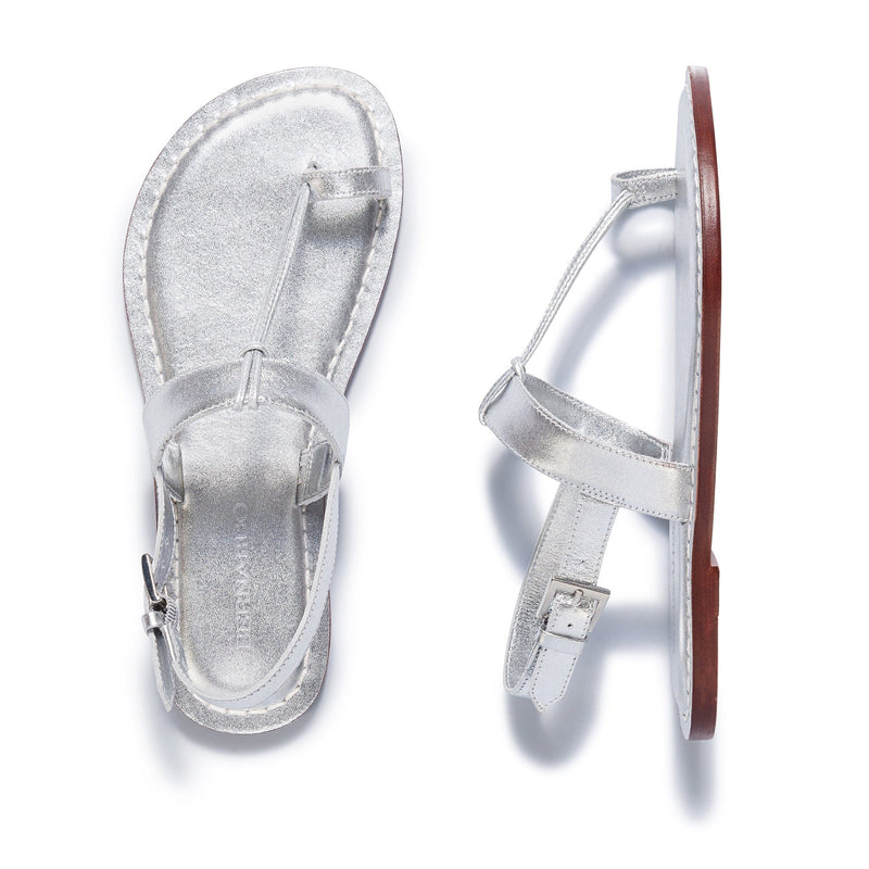 Silver Women Bernardo Maverick 2 Toe Ring Flat Sandals | JWZ5895BO