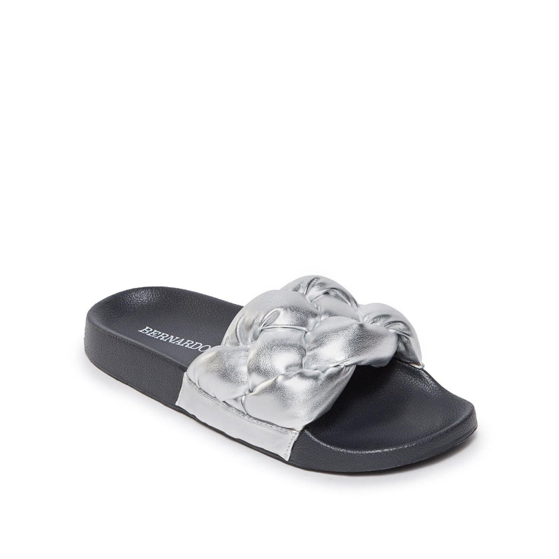 Silver Women Bernardo Rylee Pool Slide Sandals | CLM3317RP