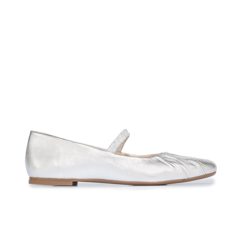 Silver Women Bernardo Savona Ballerina Ballet Flats | WYM4493WJ