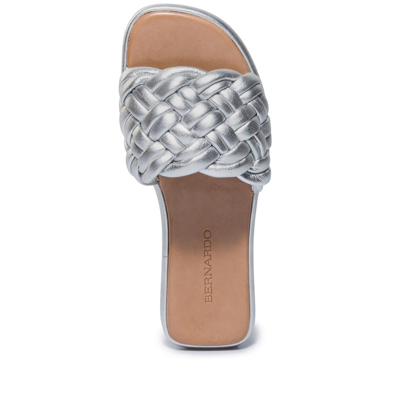 Silver Women Bernardo Troy Woven Slide Sandals | YLJ3027IM