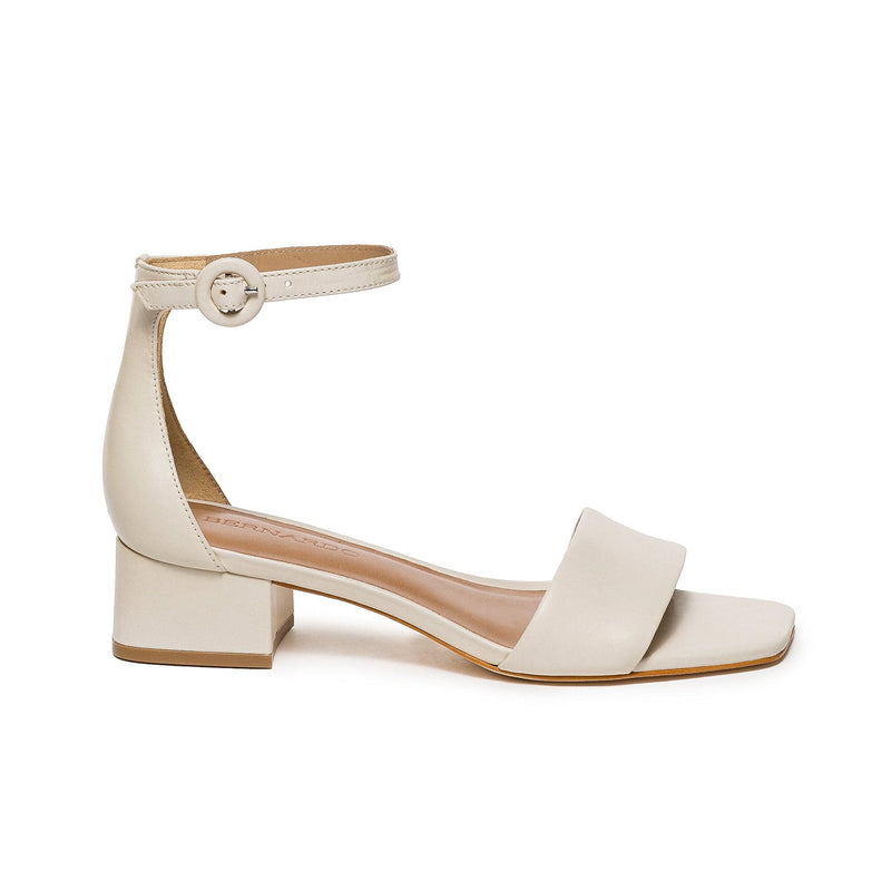 White Women Bernardo Jalena Low Heels Sandals | KJZ1110ZP