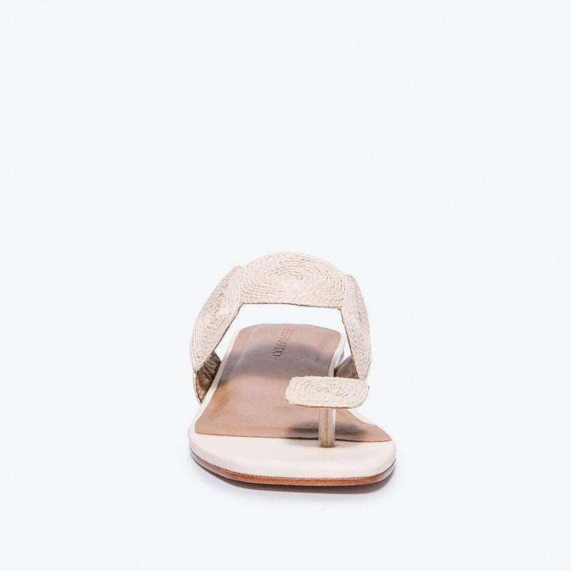 White Women Bernardo Palermo Raffia Slide Sandals | HGH396YE