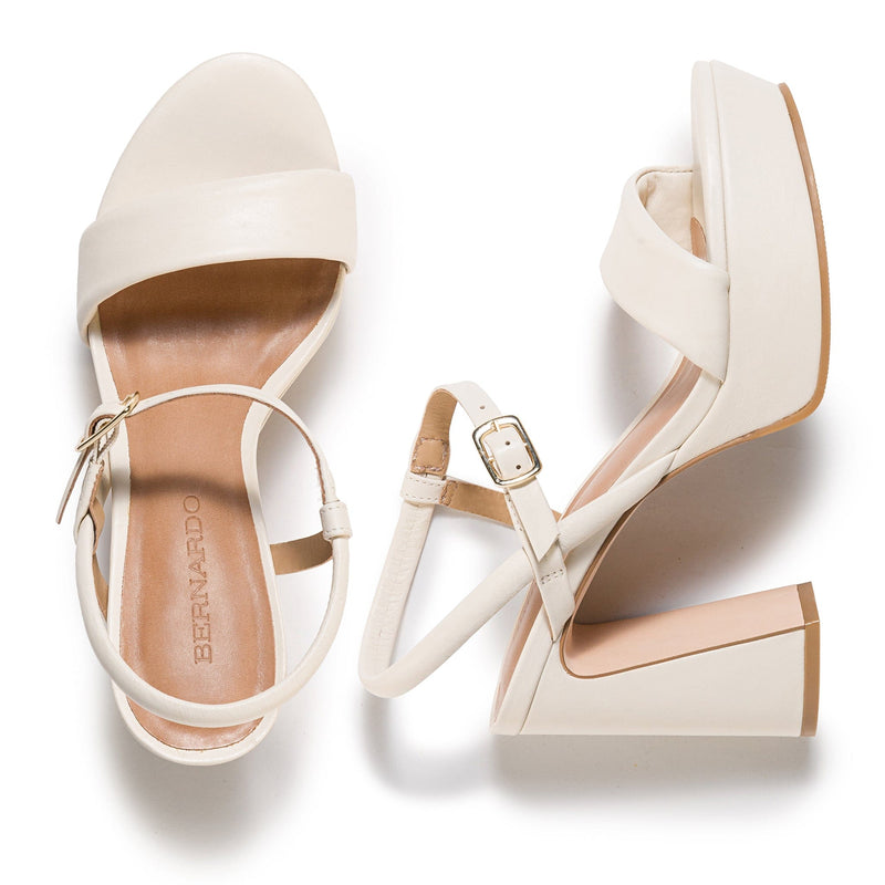 White Women Bernardo Ventura Platform Sandals | SXM761ZV